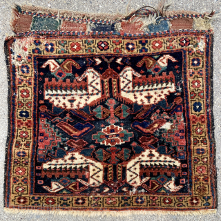 Northwest Persian Kurdish Bagface offering at a sale price $295 includes US domestic shipping - some old moth nibbles but excellent kurdish wool and colors and tight weave, see image showing the  ...