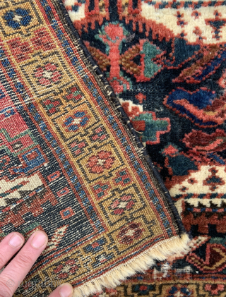 Northwest Persian Kurdish Bagface offering at a sale price $295 includes US domestic shipping - some old moth nibbles but excellent kurdish wool and colors and tight weave, see image showing the  ...