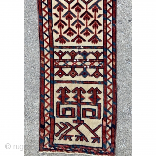 Yomud Turkmen Tentband Fragment - 19th c. -  great colors and wool, some old repairs and signs of gentle use, cotton highlights - 1'2 x 7'6 / 36 x 228  