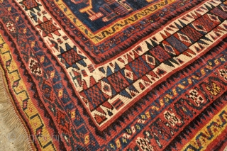 Antique Luri Tribal Persian rug – 4’10 x 8’0 – 147 x 243 cm. Late 19th century. Beautiful colors including a nice purple, yellow and green. Some old faded repairs mostly in  ...