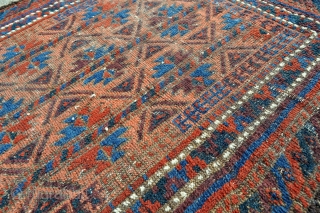 Baluch Rug - Great colors and floppy soft handle, feels rather old. - 2'4 x 3'11 / 71 x 119 cm            
