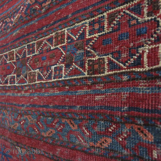 Very old Ersari Tribal large bedding bag/chuval quite possibly from early 1800. The close up images represent the color more accurately than the picture showing the whole thing. 66” x 38” -  ...