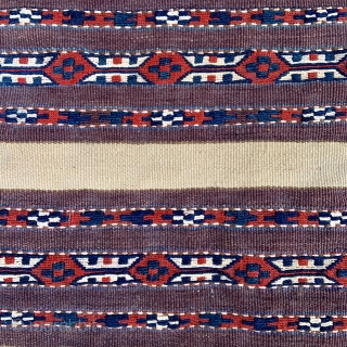 Turkmen Yomud Torba complete with back, straps & tassels.  30” x 17” / 77 x 44 cm.               