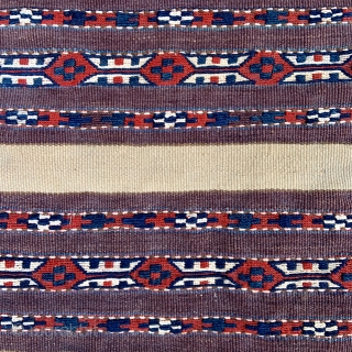 Turkmen Yomud Torba complete with back, straps & tassels.  30” x 17” / 77 x 44 cm.               