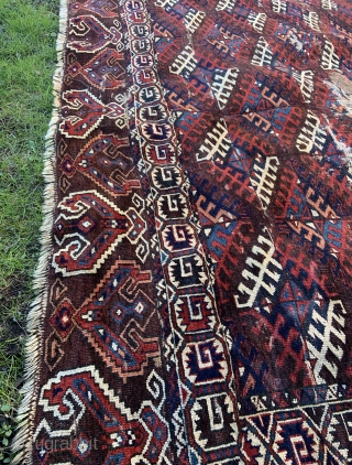 Large Turkmen Yomud Carpet - 7'0 x 11'5 / 215 x 350 cm.  has some old repairs, usable as is, priced accordingly. $950 plus shipping cost.      