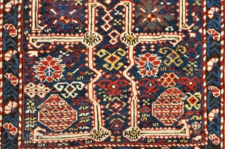 Funky Antique Afshan Kuba rug - 3'6 x 5'1 - 106 x 155 cm. Has old repairs, offered as found.             