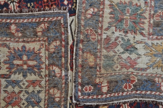 Funky Antique Afshan Kuba rug - 3'6 x 5'1 - 106 x 155 cm. Has old repairs, offered as found.             
