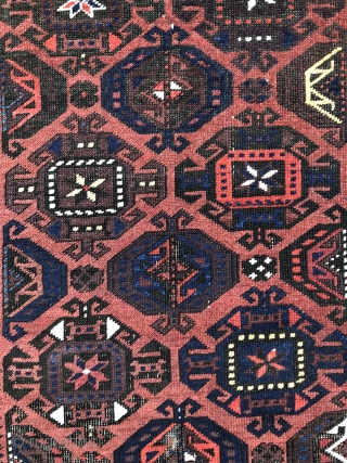 Baluch rug with Gurbaghe Guls, symmetrically knotted and with pile skirts - 2'10 x 4'8 - 84 x 142 cm. - Exhibiting at the upcoming ICOC Dealers Fair in Washington DC -  ...