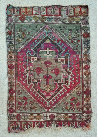 Central Anatolian Yastik, large format - 2'2 x 3'3 ft. - 66 x 99 cm.                  