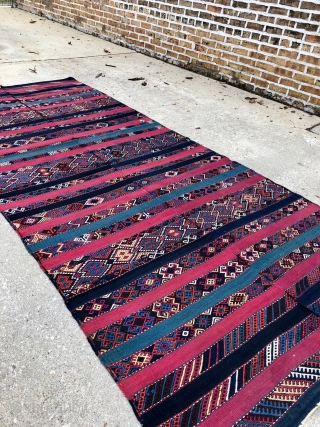 Antique Southeast Anatolian Kilim, Well preserved! Top quality silky smooth wool and well saturated natural colors - 5'1 x 10'5 - 155 x 318 cm.        