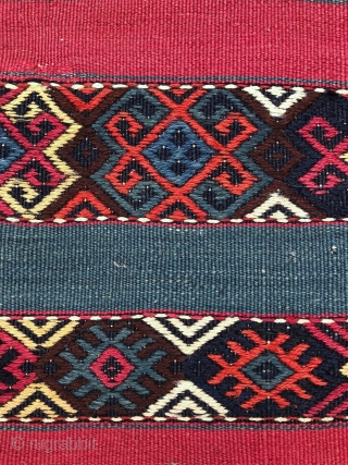 Antique Southeast Anatolian Kilim, Well preserved! Top quality silky smooth wool and well saturated natural colors - 5'1 x 10'5 - 155 x 318 cm.        