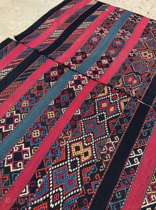 Antique Southeast Anatolian Kilim, Well preserved! Top quality silky smooth wool and well saturated natural colors - 5'1 x 10'5 - 155 x 318 cm.        