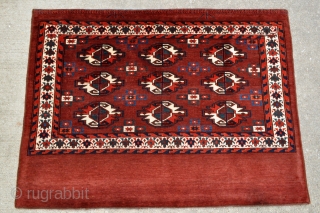 Fine 9 Gul Yomud Turkmen Chuval - 3'9 x 2'9 - 114 x 83 cm. - old repair shown in last image.           