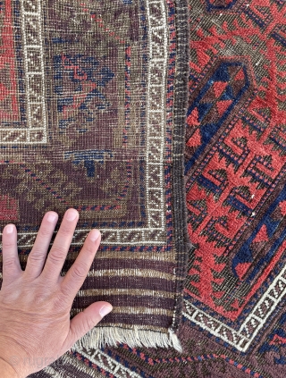 Beautiful Baluch Rug with great colors, 3D like field drawing, glowing wool and in good condition! Contact for details              