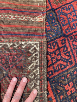 A Beautiful Baluch rug in very good condition with great drawing and wool - email mete@yorukruggallery.com for inquiries               