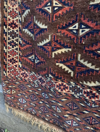 Chodor or Yomud Turkmen Small Main Carpet - asymmetric open right - 4'8 x 8'0 / 146 x 244 cm             