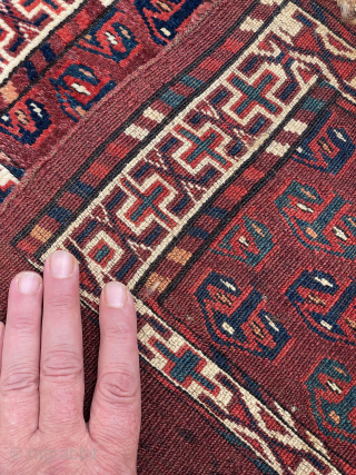 Yomud Turkmen Mafrash Torba - 25" x 12" - 63 x 30 cm - email yorukrugs@gmail.com                 