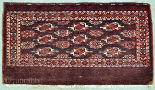 Yomud Chuval with uncommon Gul spacing - 49" x 27" - 124 x 69 cm.                  