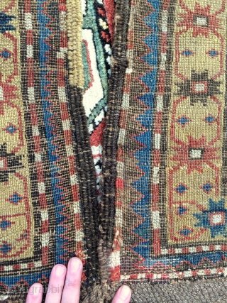 Funky Tribal South Caucasian Karabagh rug, thick meaty pile and great natural colors, just washed and sparkling! dated 1882? few old small repairs, original macrame ends and selvages, please let me know  ...