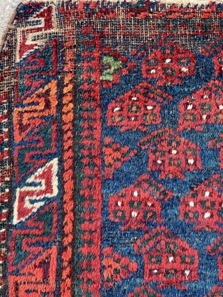 Lovely Old Baluch Balisht - bit rough around the edges but has beautiful saturated colors and glossy wool pile - details show the colors better and if interested I would be happy  ...