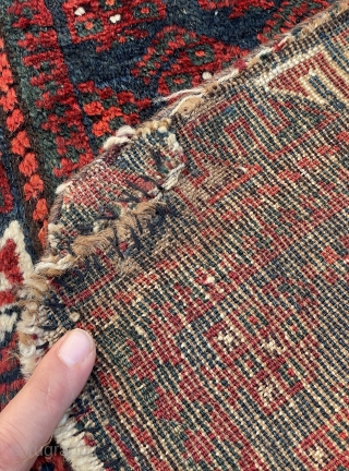 Lovely Old Baluch Balisht - bit rough around the edges but has beautiful saturated colors and glossy wool pile - details show the colors better and if interested I would be happy  ...