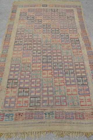 Antique Caucasian Azeri Verneh - 3'6 x 6'0 - 109 x 182 cm.                    