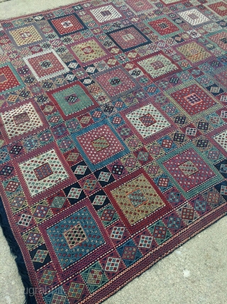 Amazing Antique Caucasian Verneh weaving - about 5'11 x 9'3 - 182 x 283 - 3rd quarter of 19th c. Great shape, incredible natural colors!        