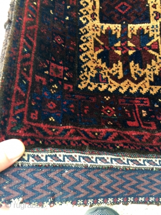 Super Fine Baluch Balisht with Silky smooth pile complete with kilim back and in Great condition! 22" x 42" - 56 x 106 cm.         