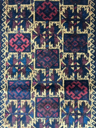 Super Fine Baluch Balisht with Silky smooth pile complete with kilim back and in Great condition! 22" x 42" - 56 x 106 cm.         