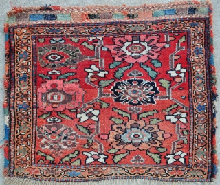 Beautiful Kurd Bidjar Bag face, 19th c. everything is great in this piece - colors, wool, condition & design but it needs some TLC - a good bath and there is a  ...