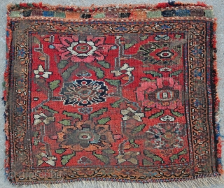 Beautiful Kurd Bidjar Bag face, 19th c. everything is great in this piece - colors, wool, condition & design but it needs some TLC - a good bath and there is a  ...