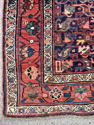Late 19th century Antique Persian Bidjar Rug with dragon patterns in the field , nice specious border , great colors , all wool foundation and good condition - about 4’4 x 7’10  ...