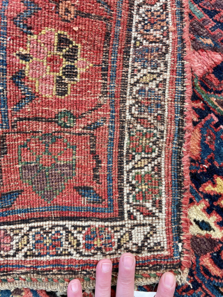 Late 19th century Antique Persian Bidjar Rug with dragon patterns in the field , nice specious border , great colors , all wool foundation and good condition - about 4’4 x 7’10  ...