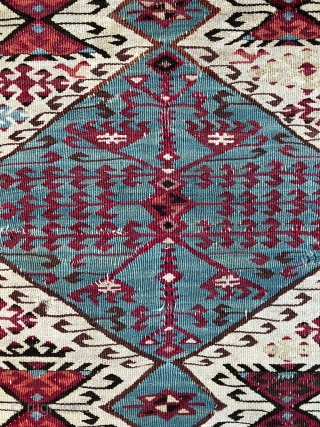 Antique Southeast Anatolian Reyhanli Kilim - 5'7 x 9'8 - 170 x 298 cm.                   