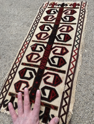 Turkmen Karakalpak Tent band fragment with lovely colors including , greens and yellows.....                    