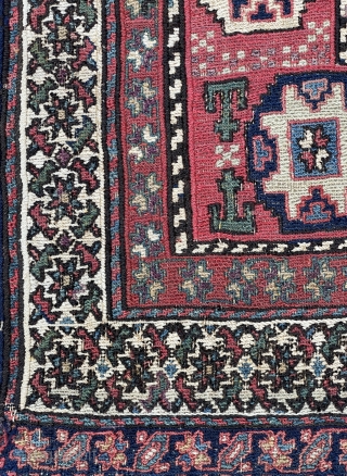 Shahsavan Sumak Bag complete with red kilim back in good original condition with beautiful colors including purple - see detail pictures -           