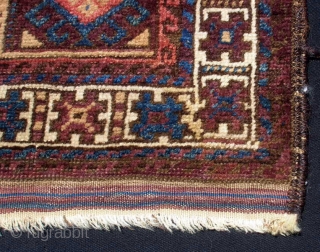 Timuri rug, 33 X 69".  Evenly low pile, but no wear spots, tears, holes or stains.                