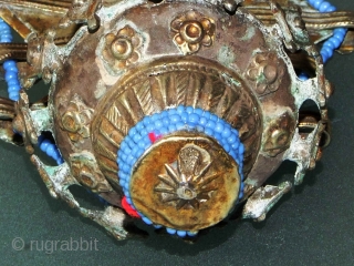 GILDED SILVER & BLUE GLASS EAR PENDANTS
They originate from the Islamic people of the Katawaz basin along the Afghanistan-Pakistan border.
length: about 13,5cm
19th century
These pendants, beeing too heavy to be suspended from the  ...