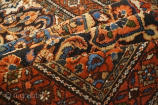 Persian Borchalu carpet, c. 1920. 5'1" x 3'5". Good color, uneven pile. Floor-ready with no major damage.                