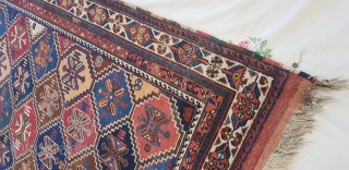 Antique afshar rug early 20th c wool on wool foundation , very good condiiton with kilim ends . £550 price does not include shipping size is 5ft10 x 4ft5ft    