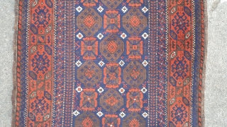 A good antique belouch rug in very good original condition with natural colours . No repairs could benefit from a clean otherwise in very good order. 175x95cm
 300 pounds uk.   