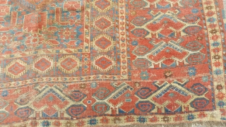 A beautiful Antique Beshir Kelleh mid 19th or earlier. Lovely colours though needs a clean.
The piece is solid but has some wear and small areas of damage.
Size is 400x 180cm approx
price does  ...