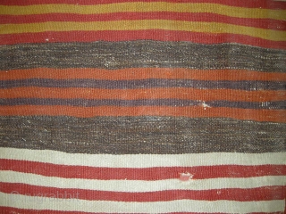 early 19th century Anatolian kilim in two parts. Some holes but repairable. Good early colours. 12ft x 4ft4 .              