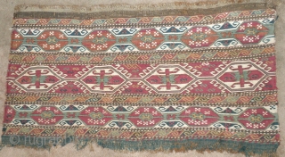   

  Here is a beautiful old 19th. century Caucasian 
  mafrash panel. Very fine soumak weaving and in
  good condition. Natural colors with the whites 
   ...
