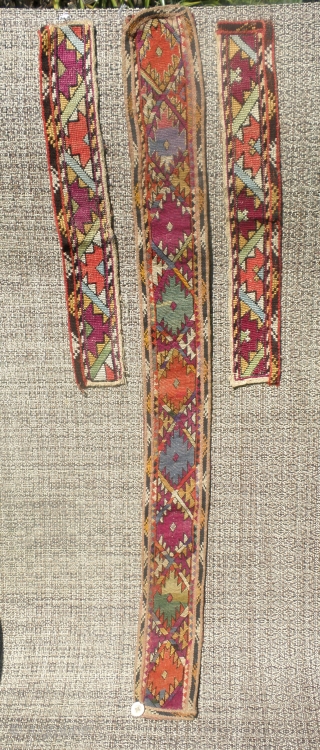     

    Here is a beautifull old Kirgiz embroidered belt. Measureing

    30" long and 3" wide this belt is embroidered in at least  ...