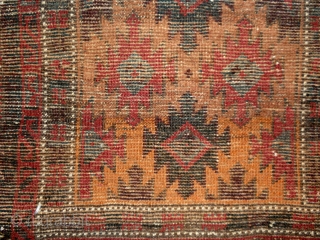 Just in time - a Christmas Baluch balisht with real Christmas colors. 
A small 17" X 34" (43cm X 86cm) Sistan Baluch balisht (pillow) made as
a dowery piece for their own use,  ...