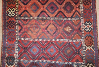 East Anatolian baklava design rug, madder and insect reds, lustrous wool, lots of staggered knotting, Sarkisla?                 