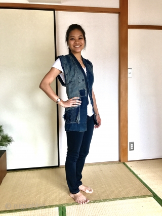 Neat little farmer's vest. Despite some holes, it is in good condition and could still be worn. The jacket is beautifully worn our be decades of physical labor on the rice fields  ...