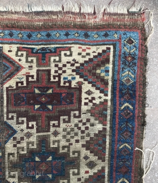 A white Memling Carpet , Baluchistan , Circa 19th , size : 196x97cm.
Very nice colors and drawling , great light blue border . needs to be cleaned , 
Condition as photos here,  ...