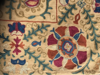 Suzani embroidery , 19TH century .
photos daylight . 
Size : 158x110cm
Price : 1700 euro + shipping from Paris               